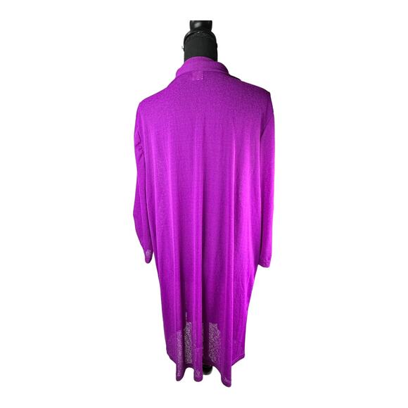 Always for Me magenta swimsuit cover up button front semi-sheer size 1X - Picture 2 of 5